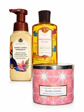 Bath & Body Works Tropical Bundle Rio Margarita Papaya Candle